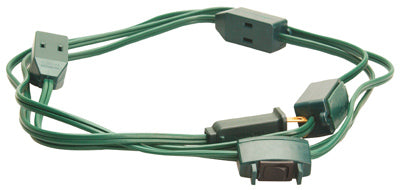9-Outlet Christmas Tree Cube Tap Extension Cord, 18/2, Green, 9-Ft.