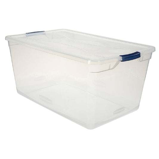 Rubbermaid Cleverstore 13.25 in. H X 17.75 in. W X 29 in. D Stackable Storage Tote (Pack of 4)