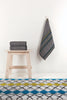 SOREMA 2-Piece Grid Bath Rug Set 100% Cotton Multicolor Eco-Friendly 1700 GSM