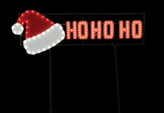 Santa's Best  LED Hat/Ho Ho Ho  Christmas Sign  Plastic  Red/White