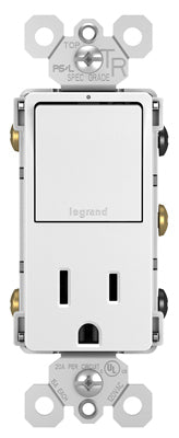 Radiant Single Pole Switch/ Single Receptacle, White
