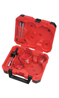 Milwaukee  BIG HAWG  2-1/8 in. Dia. x 2-1/8 in. L Carbide Tipped  Hole Saw Kit  1/4 in. 7 pc.