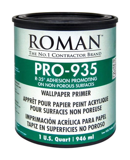 Roman R-35 Clear Water-Based Acrylic Wallcovering Primer 1 qt (Pack of 6).