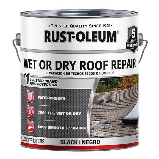 Rust-Oleum Black Asphalt Wet/Dry Surface Roof Cement 1 gal (Pack of 2)