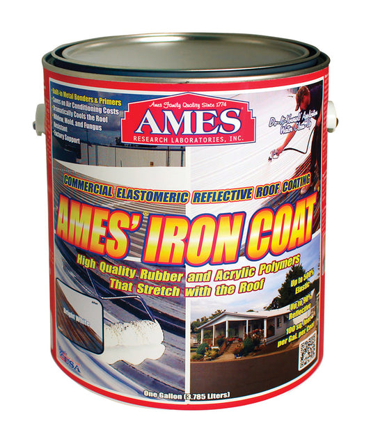 Ames Research Laboratories Inc. Matte White Elastomeric Acrylic Iron Coat Roof Coating 1 gal. (Pack of 4)