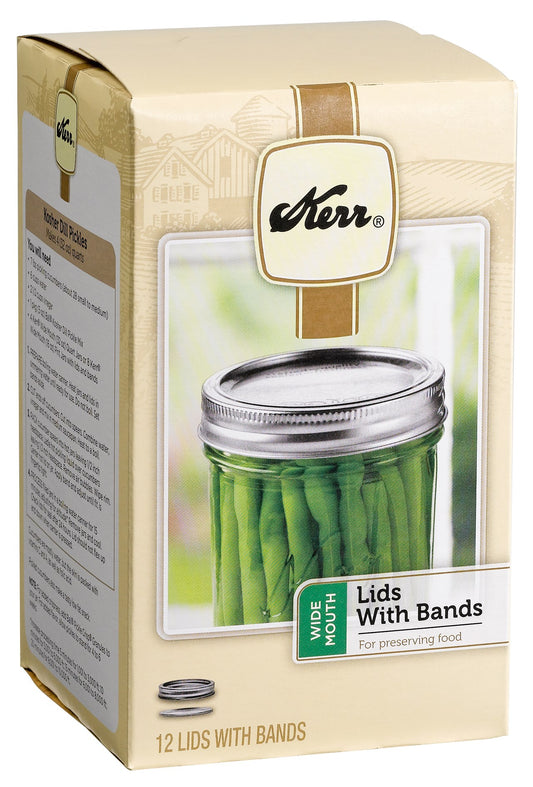 Kerr 00087 Wide Mouth Canning Jar Caps 12 Count
