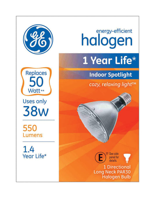 GE 38 W PAR30 Spotlight Halogen Bulb 550 lm White 1 pk