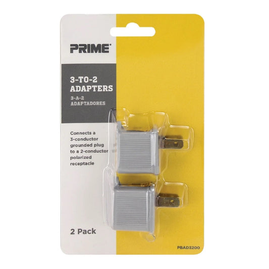 Prime Polarized 1 outlets 3 To 2 Adapter 2 pk