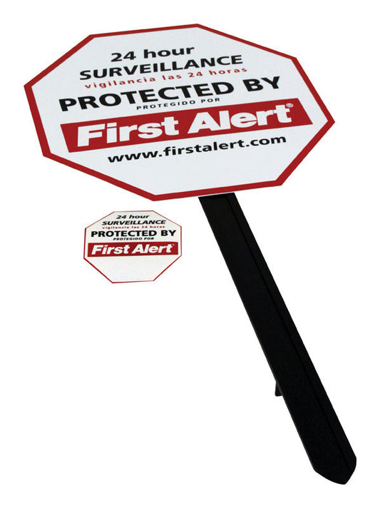 First Alert White/Red Aluminum Security Decals