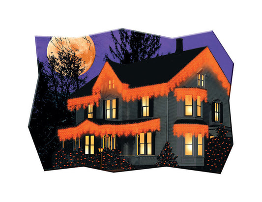 Celebrations  Haunted House Drape  Lighted Halloween Decoration  12 in. H 1 pk