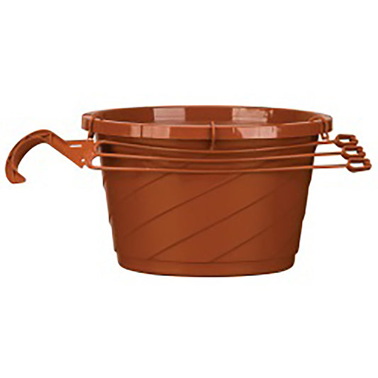 Akro Mils HSI10008E24 10" Clay Euro Hanging Baskets With Attached Saucers (Pack of 12)