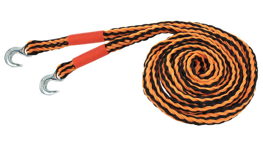Pro Grip Tow Rope With Hooks 19ft. L, 7/8" 10000 Lb. Polypropylene, Steel Orange Blk