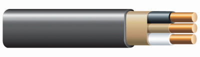 Non-Metallic Romex Sheathed Cable With Ground, Copper, 8/2, 125-Ft. Coil