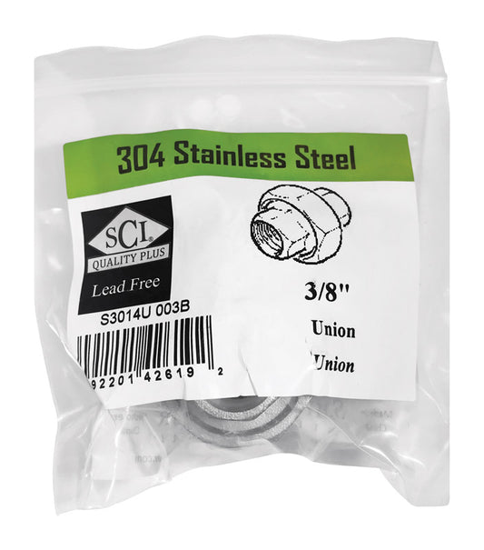 Smith-Cooper 3/8 in. FPT X 3/8 in. D FPT Stainless Steel Union
