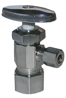 Pipe Fitting, Angle Valve, Chrome, Lead-Free, 5/8 x 1/4-In.
