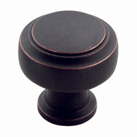 Amerock  Highland Ridge Collection  Round  Cabinet Knob  1-3/16 in. Dia. 1-1/4 in. Dark Oiled Bronze
