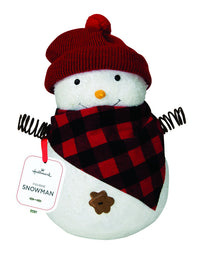 Hallmark Snowman Figure with Hat and Scarf Christmas Decoration White/Black/Red Wood 8 in. 1 pk (Pack of 4)