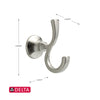 Mandara Collection Double Robe Hook, Brushed Nickel