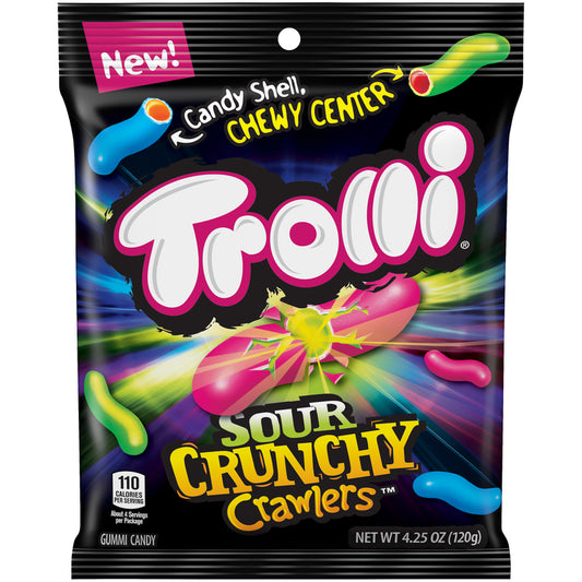 Trolli Crunchy Crawlers Sour Candy 4.25 oz (Pack of 12)