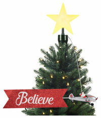 Christmas Tree Topper, Animated Santa's Bi-Plane