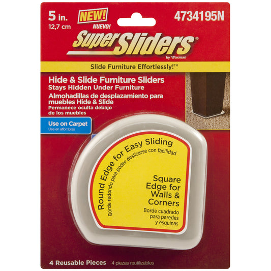 SuperSliders Tan Assorted in. Adhesive Plastic Heavy Duty Glide 4 pk