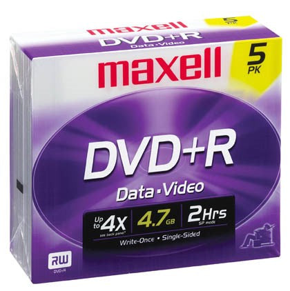 Maxell 639002 DVD+R Data & Video 5 Count