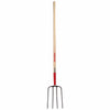 9-In. Forged Steel Manure Fork, 4 Tines, 54-In. Handle