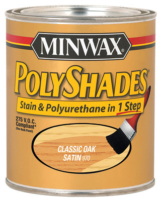 Minwax 61970 1 Quart Classic Oak Polyshades® Satin Wood Stain (Case of 4)