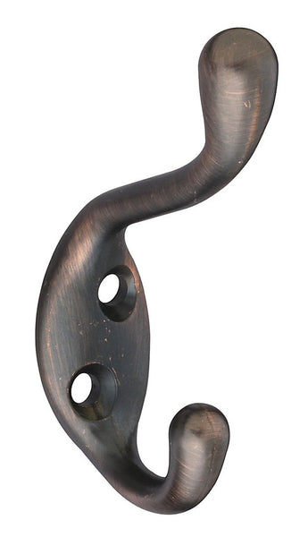 Gancho doble para abrigos y sombreros de alta resistencia, de bronce antiguo, de National Hardware N335-489, de 3,302" x 2,351"