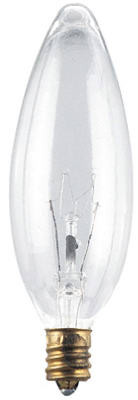 Chandelier Torpedo Light Bulb, Clear, 25-Watts, 120-Volt, 2-Pk. (Pack of 10)