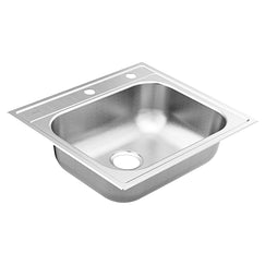 25"x22" stainless steel 20 gauge single bowl drop in sink