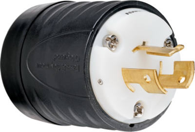 Locking Plug, Black & White, 20A, 125/250-Volt