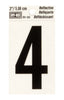 Hy-Ko 2 in. Reflective Black Vinyl Number 4 Self-Adhesive 1 pc. (Pack of 10)