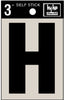 Hy-Ko 3 in. Black Vinyl Letter H Self-Adhesive 1 pc. (Pack of 10)