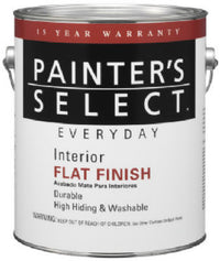 Everyday Interior Latex Wall Paint, Flat White, 1-Gal. (Pack of 4)