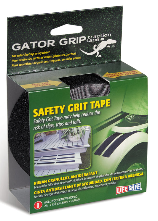 Incom RE3951 2" X 15' Black Gator Grip® Anti Slip Safety Grit Tape