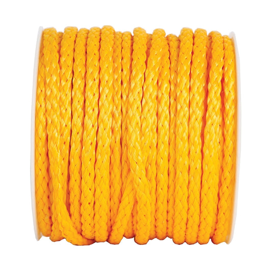 Lehigh Group HB250 1/2" X 500' Yellow Polypropylene Hollow Braid Rope