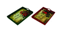 Wood Cmas Serving Tray (Pack of 4)
