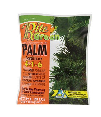 Rite Green Palm Fertilizer 4-1-6 Granules 20 Lb.