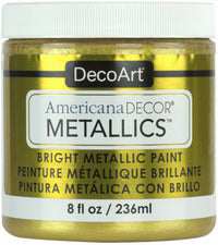 Americana Decor Metallics Craft Paint, 24K Gold, 8-oz.