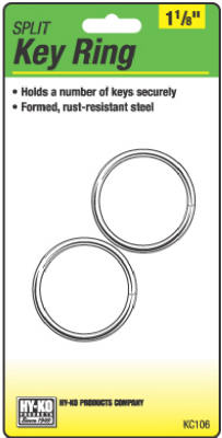 Split Key Ring, 1-1/8-In., 2-Pk. (Pack of 5)