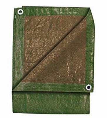 Wood Pile Tarp, Green/Brown, 6 x 24-Ft.