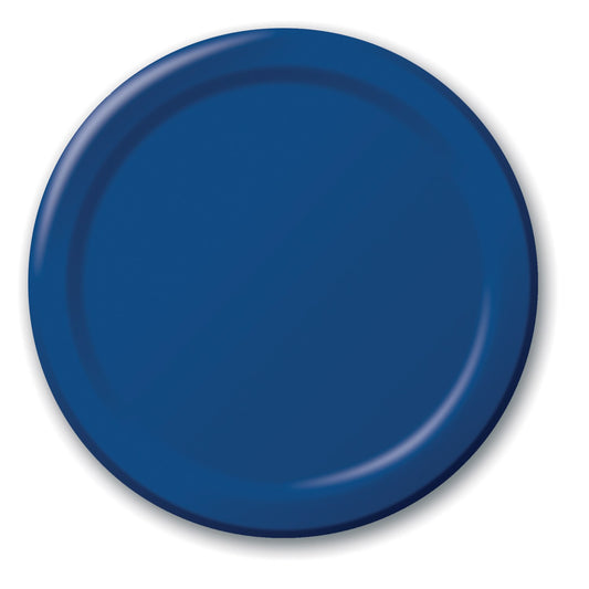 Creative Converting 791137B 6.75" Navy Lunch Plates 24 Count                                                                                          