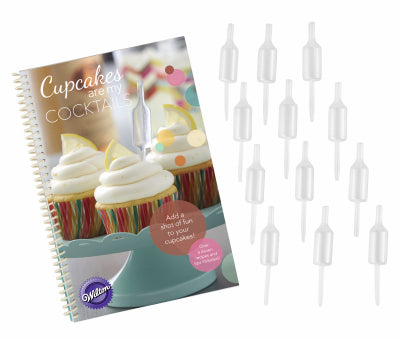 Paquete combinado de libro de recetas para cupcakes y juego de infusores