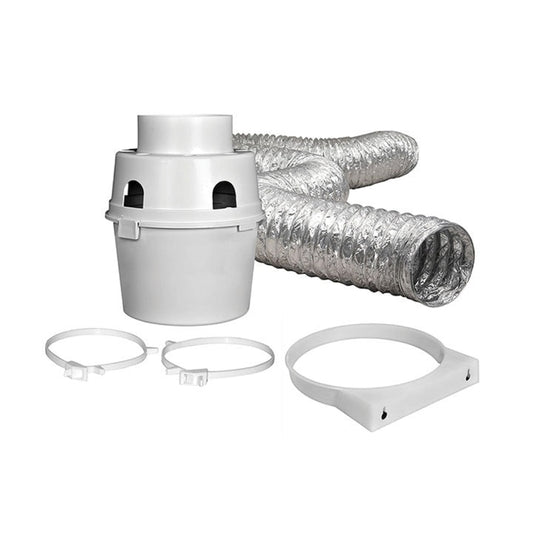 Dundas Jafine White Indoor Electric Dryer Vent Kit 4 in. x 5 L ft. with Plastic Lint Trap Bucket