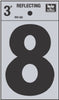 Hy-Ko 3 in. Reflective Black Vinyl Number 8 Self-Adhesive 1 pc. (Pack of 10)