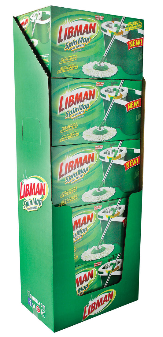 Libman 06742 Green/White Spin Mop & Bucket 5 Piece Display