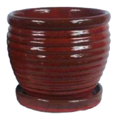 Maceta con forma de tarro de miel, cerámica roja, 9 pulgadas (paquete de 2)