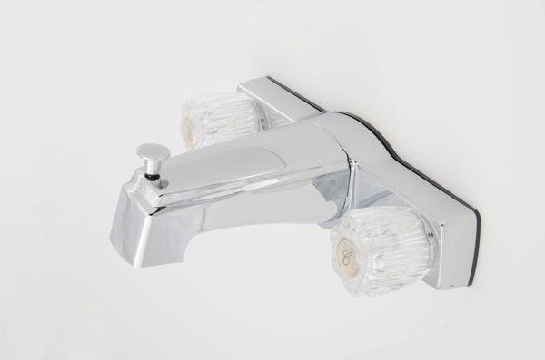 Válvula de ducha y bañera de 8" con desviador y manijas de cristal cromadas sin kit de ducha
