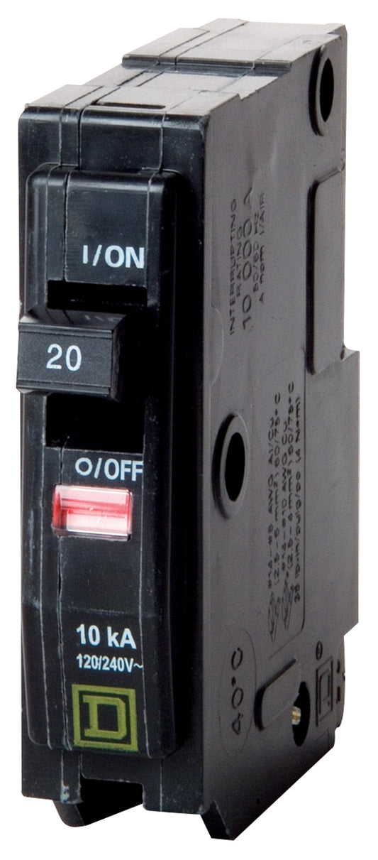 Square D Qo120cp 20a 1p 120/240v Standard Miniature Circuit Breaker Plug-In Mount